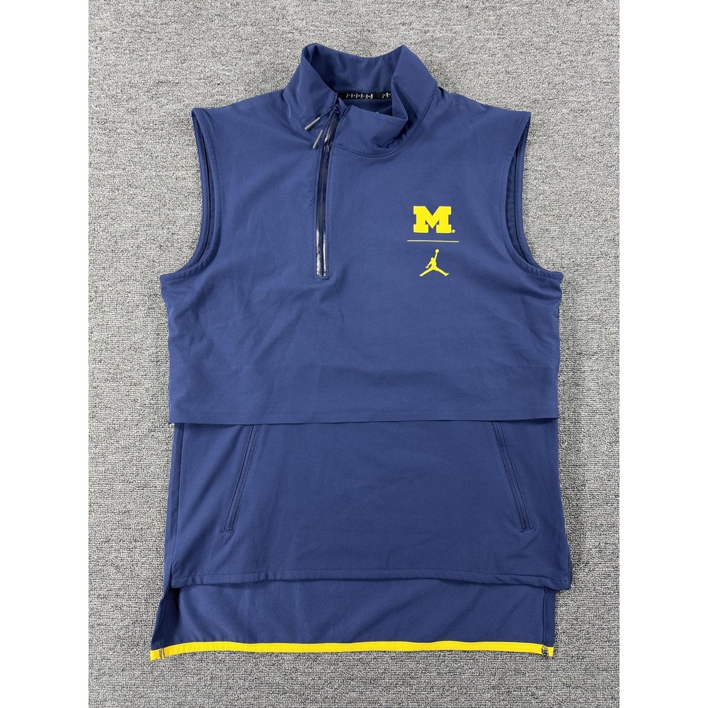 Michigan Wolverines Vest Mens‎ Small Blue NCAA Football Jordan Nike Shield